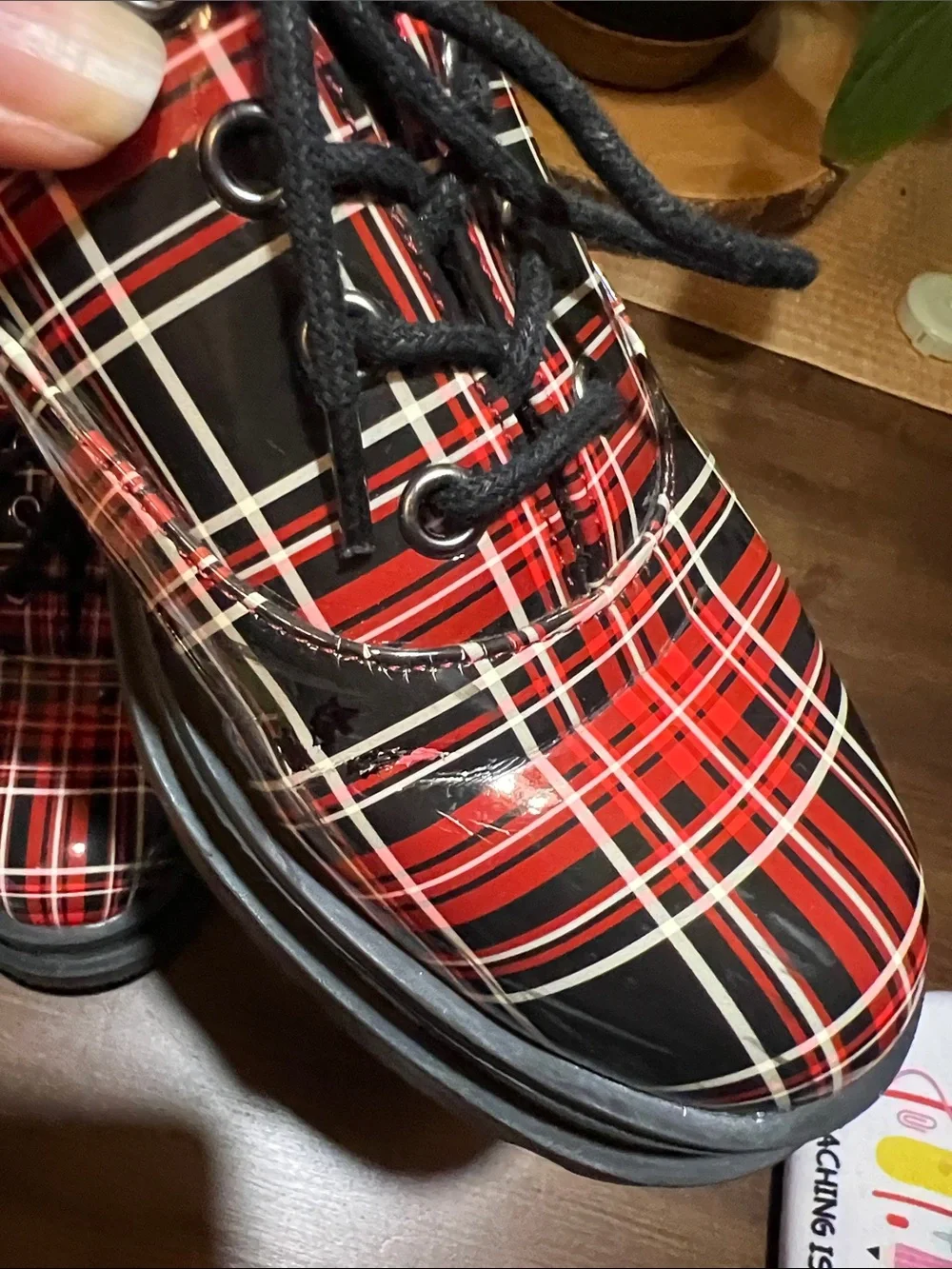 Jessica Simpson Sayze Red Combo Round Toe Lace Up Platform Flannel Oxford Flats